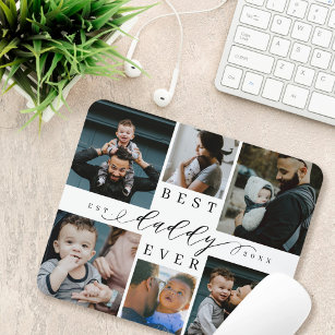 Best Daddy Ever   Vatertag 6 FotoCollage Mousepad