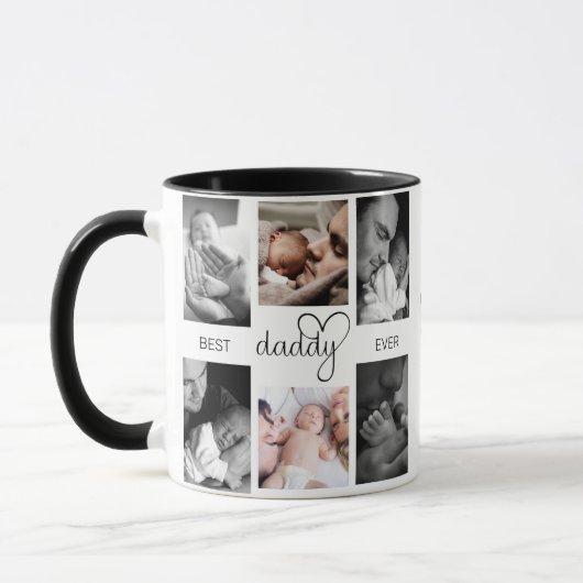 Best Daddy Ever | Vatertag 6 FotoCollage Tasse (Links)