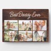Best Daddy Ever Wood Custom 6 Photo Collage Fotoplatte (Vorderseite)
