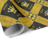 Best Daddy Golden Crown Geschenkpapier (Rolleneckpunkt)