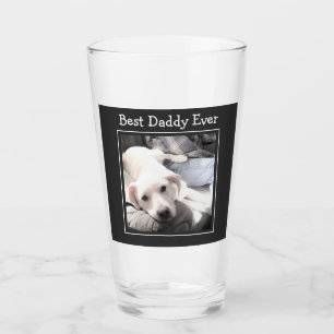 Best Daddy je Niedlicher Welpe Hund Foto Grau Glas