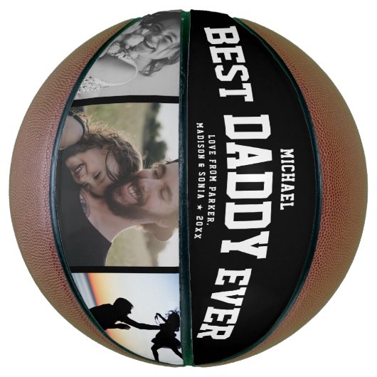 BEST DADDY JEMALS Cool Trendy Einzigartiges FotoCo Basketball (Vertikal)