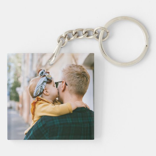 Best Daddy jemals Script Foto White Schlüsselanhän Schlüsselanhänger (Rückseite)