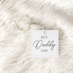 Best Daddy jemals Script Foto White Schlüsselanhän Schlüsselanhänger<br><div class="desc">Bester Papa je.</div>