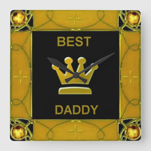 Best Daddy Quadratische Wanduhr (Vorderseite)