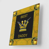 Best Daddy Quadratische Wanduhr (Winkel)