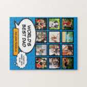 Best Daddy Vater Vater 12 Foto Blue Fun Comic Puzzle (Horizontal)