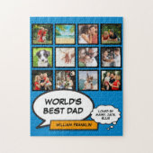 Best Daddy Vater Vater 12 Foto Blue Fun Comic Puzzle (Vertikal)