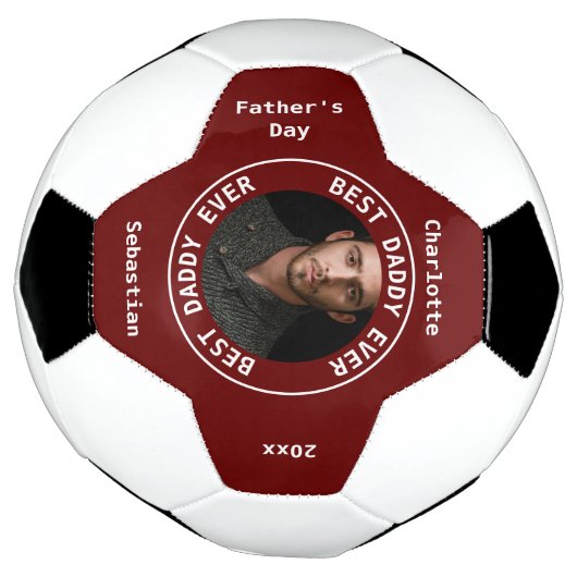Best Daddy Vathers Day Foto Personalisiert Fußball (Gedreht)