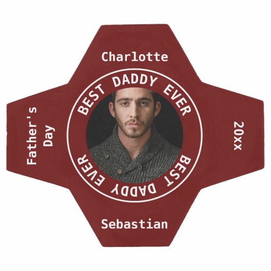 Best Daddy Vathers Day Foto Personalisiert Fußball (Flach)