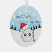 Best Daddy von Par | Funny Golf Pub Weihnachten Ornament Aus Glas (Vorderseite Rechts)