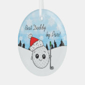 Best Daddy von Par | Funny Golf Pub Weihnachten Ornament Aus Glas (Vorderseite links)