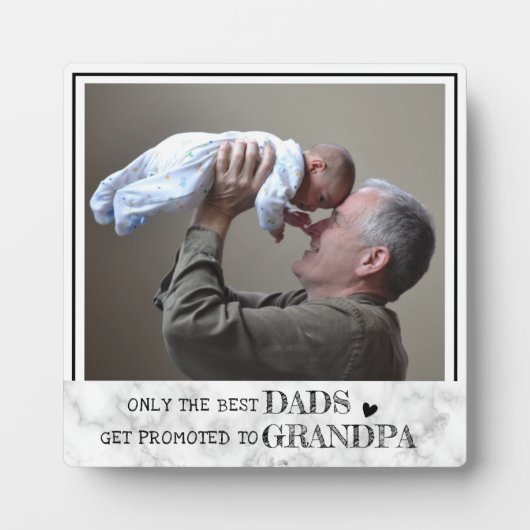 Best Dads Get Promoted to Grandpa Marble Fotoplatte (Vorderseite)