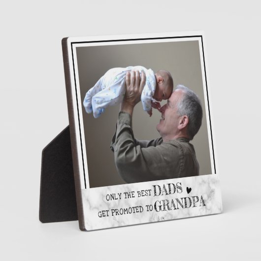 Best Dads Get Promoted to Grandpa Marble Fotoplatte (Vorderseite)