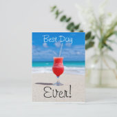 Best Day Beach Postkarte (Stehend Vorderseite)