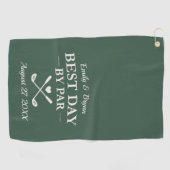 Best Day by Par Modern Personalized Wedding Golfhandtuch (Horizontal)