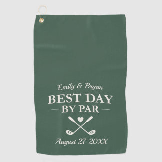 Best Day by Par Modern Personalized Wedding Golfhandtuch