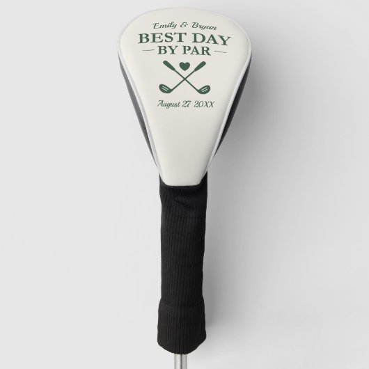 Best Day By Par Personalized Wedding Golf Headcover (Vorderseite)