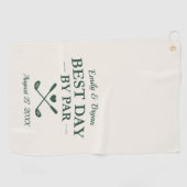 Best Day by Par Personalized Wedding Golfhandtuch (Horizontal)