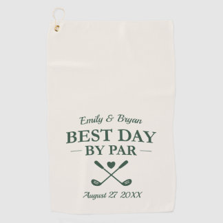 Best Day by Par Personalized Wedding Golfhandtuch