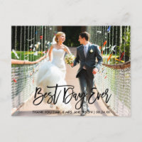 Best Day Ever Brush Script Wedding Danke B