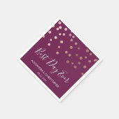 Best Day Ever Burgundy Confetti Wedding Serviette (Ecke)