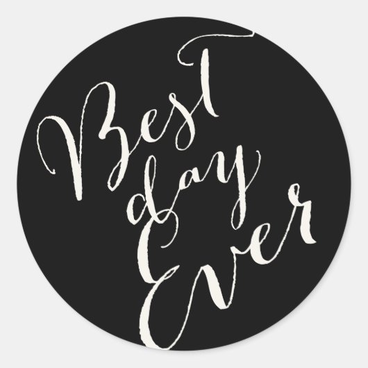 Best Day Ever Calligraphy Script Wedding Stickers (Vorderseite)