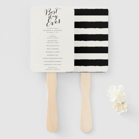Best Day Ever Classic Script Chic Wedding Program Fächer (Vorne und Hinten)
