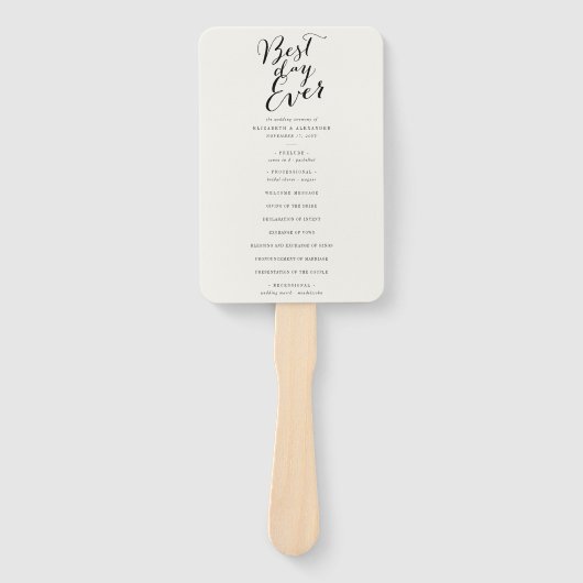 Best Day Ever Classic Script Chic Wedding Program Fächer (Vorderseite)