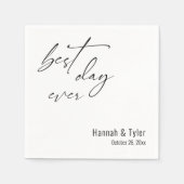 Best Day Ever Elegante Einfache Hochzeit Serviette (Vorderseite)