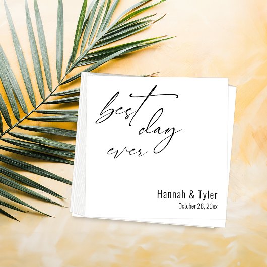 Best Day Ever Elegante Einfache Hochzeit Serviette