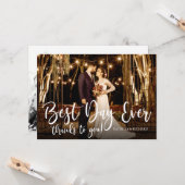 Best Day Ever Elegantes Foto Hochzeit Vielen Dank Karte (Vorderseite/Rückseite Beispiel)