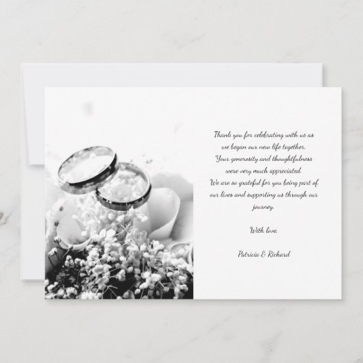 Best Day Ever Elegantes Foto Hochzeit Vielen Dank Karte (Rückseite)