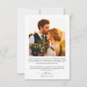 Best Day Ever Elegantes Script Wedding Foto Dankeskarte (Rückseite)