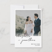 Best Day Ever Foto Calligraphy Script Wedding Dankeskarte (Vorderseite)