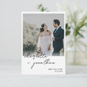 Best Day Ever Foto Calligraphy Script Wedding Dankeskarte (Stehend Vorderseite)