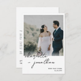 Best Day Ever Foto Calligraphy Script Wedding Dankeskarte