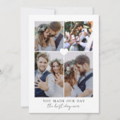 Best Day Ever Foto Collage Wedding Dankeskarte (Vorderseite)