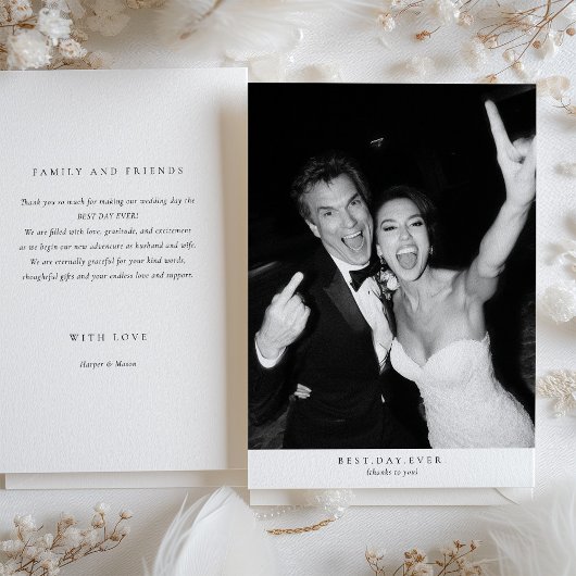"Best Day Ever" Foto Hochzeit Dankeschön Karte