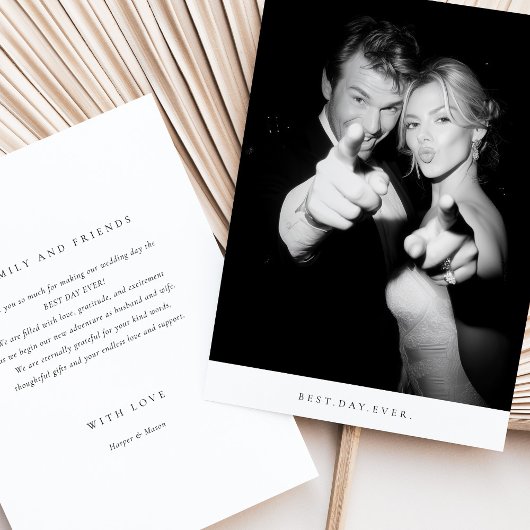"Best Day Ever" Foto Hochzeit Dankeschön Karte