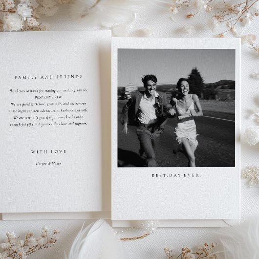 "Best Day Ever" Foto Hochzeit Dankeschön Karte