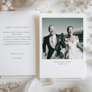 "Best Day Ever" Foto Hochzeit Dankeschön Karte