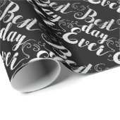 Best Day Ever Fover Silver Look Geschenkpapier (Rolleneckpunkt)