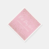 Best Day Ever Gold Hearts Confetti Wedding Serviette (Ecke)