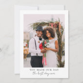 Best Day Ever Heart Wedding Foto Dankeskarte (Vorderseite)