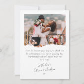 Best Day Ever Heart Wedding Foto Dankeskarte (Rückseite)