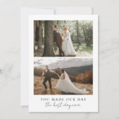 Best Day Ever Heart Wedding Foto Dankeskarte (Vorderseite)