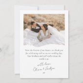 Best Day Ever Heart Wedding Foto Dankeskarte (Rückseite)