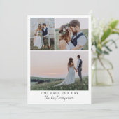 Best Day Ever Heart Wedding Foto Dankeskarte (Stehend Vorderseite)