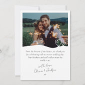 Best Day Ever Heart Wedding Foto Dankeskarte (Rückseite)